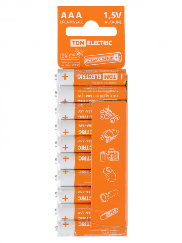 Элемент питания TDM LR03 AAA Alkaline 1,5V SC-10  (120/1080) (SQ1702-0057) фото 2