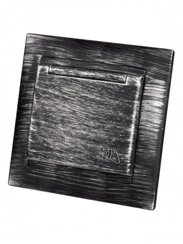 Розетка 2П+З 16А 250В IP44 с защ. шт. с крышкой старинное серебро с/у, "Лама" (1/10) TDM (SQ1815-0655) фото 3