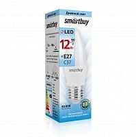 Лампа светодиодная SMARTBUY C37 12Вт 220V 4000K E27 (нейтральный свет) (10/100) (SBL-C37-12-40K-E27)