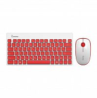 Комплект беспроводной Клавиатура + Мышь Smartbuy 220349AG, красный/белая (1/20) (SBC-220349AG-RW)
