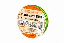 Изолента ПВХ 0,15х19мм Желто-Зеленая 20метров TDM (1/10/180) (SQ0526-0007)