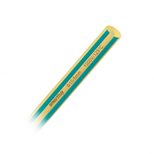 Термоусаживаемая трубка SMARTBUY 10/5, желто-зеленая, 1 метр (50/1000) (SBE-HST-10-yg)