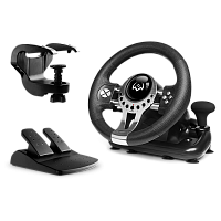 Игровой руль SVEN GC-W700 (педали, вибро, скоба, лепестки, АКПП, D-pad, 12 кл, резин. вставки, PC/Xinput) (SV-017996)