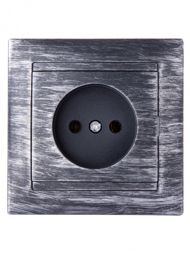 Розетка 2П 10А 250В старинное серебро с/у, "Лама" TDM (10/120) (SQ1815-0663) фото 4