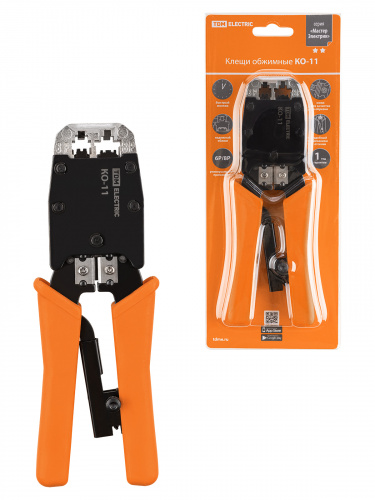 Клещи обжимные КО-11, обжим RJ-11/12/45 (8P8C, 6P6C, 6P4C, 6P2C), "МастерЭлектрик" TDM (1/20) (SQ1001-0012)