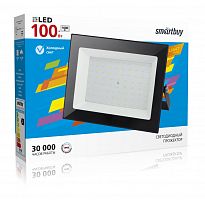 Прожектор светодиодный SMARTBUY SBL-FLLIGHT-100-65 100Вт 6500K 8000Лм пылевлагозащита IP65 178x35x150 мм холодный свет (1/20)