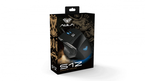 Мышь игровая проводна AULA S12, подсветка 4 цвета ,7 кн., 800/1600/2400/3200/4800 dpi, кабель 1,8м (1/50) (80001184)