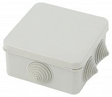 Распаячная коробка ЭРА KORz-100-100-50-6gv открытой установки КОР 100х100х50мм защелк крышка 6 вставл сальника IP55 (1/48)
