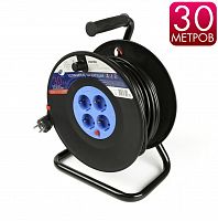 Удлинитель Smartbuy катушка 4 гнезда 30м, с/з, предохр-ль ПВС 3*1,5 16А/3,5кВт (1) (SBE-16-4-30-Z)