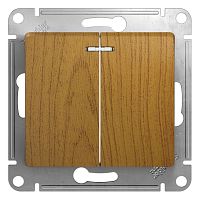 Механизм выключателя 2-кл. С/У GLOSSA 10А IP20 (сх. 5а) 10AX с подсветкой механизм дуб Systeme Electric GSL000553 (1/20/160)