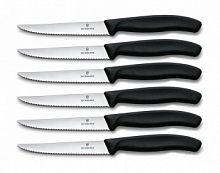 Набор кухонных ножей Victorinox Swiss Classic Steak, компл.: 6 шт., чёрный (6.7233.6)