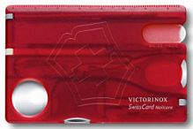 Швейцарская карта Victorinox SwissCard Nailcare, красный, полупрозрачный (подар. коробка) (0.7240.T)