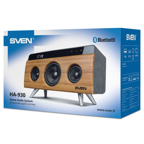Колонка портативная SVEN АС HA-930, бамбук (30 Вт, напольная, Bluetooth, FM, USB, LED-дисплей, 2x2200мА*ч) (1/3) (SV-019068) фото 3