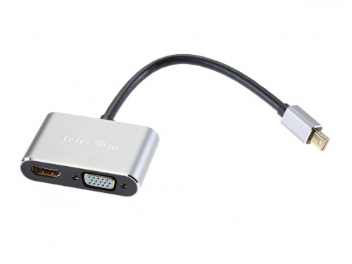 Кабель-переходник Mini DisplayPort (M) -> HDMI (F)+VGA (F) 4K@30Hz Alum Grey Telecom (TA6080) (1/200) фото 6