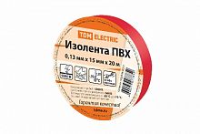 Изолента ПВХ 0,13*15мм Красная 20м TDM (1/10/240) (SQ0526-0013)
