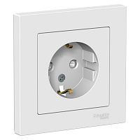 Розетка 1-м С/У ATLASDESIGN 16А IP20 с заземл. защ. шторки в сборе бел. Systeme Electric ATN000144 (1/15/90)