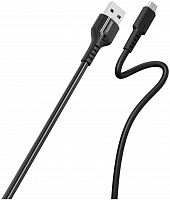 Кабель для зарядки и передачи данных S33 MicroUSB черный, 4 А, мощь, TPE, 1 м, Smartbuy (iK-12-S33b)