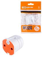 Кабельная розетка б/з белая с красной вставкой 10А 250B белая TDM (48/720) (SQ1806-0213)