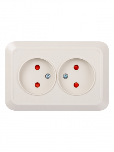 Розетка TDM угловая двойная 2П открытой установки с з/ш IP20 250В 10А сл. кость "Ладога" (6/72) (SQ1801-0242) фото 7