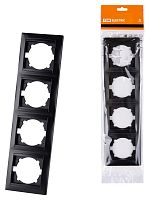 Рамка 4-х постовая вертикальная графит , с/у, "Лама" (12/144) TDM (SQ1815-0635)