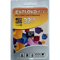 Карта памяти MicroSD  32GB  Exployd Class 10 без адаптера (EX0032GCSDHC10-W/A-AD)