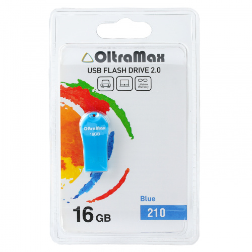 Флеш-накопитель USB  16GB  OltraMax  210  синий (OM-16GB-210-Blue) фото 5
