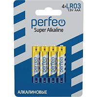 Элемент питания Perfeo LR03/4BL Super Alkaline (4/120/960) (PF LR03/4BL)