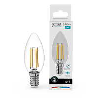 Лампа светодиодная Gauss Filament Elementary Свеча 8W 540lm 4100К Е14 1/10/100 (32128)