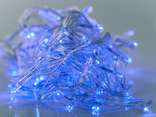 Гирлянда светодиодная ECOLA 220V IP20 Нить 6м 100Led Синяя Blue, 8 режимов, прозр.провод с вилкой (1/30) (N2YB06ELC) фото 6