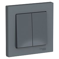 Выключатель 2-кл. С/У ATLASDESIGN 10А IP20 (сх. 5) 10AX в сборе грифель Systeme Electric ATN000752 (1/10/60)