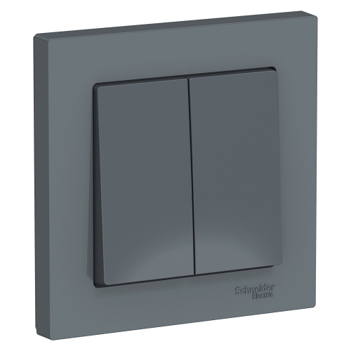 Выключатель 2-кл. С/У ATLASDESIGN 10А IP20 (сх. 5) 10AX в сборе грифель Systeme Electric ATN000752 (1/10/60)