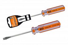 Отвертка шлицевая прозрачная рукоятка углеродистая сталь тип SL 6.0x150 мм серия "Гранит" TDM (1/12/120) (SQ1006-2008)