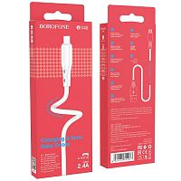 Кабель USB - микро USB Borofone BX48, 1.0м, 2,4А,ПВХ цвет: белый (1/360) (6931474740977)
