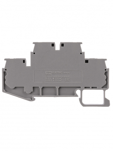 Зажим клеммный безвинтовой ЗКБ быстрого зажима двухуровневый 4 мм2 32А серый (Ph-C PTTB 4) TDM (10/320) (SQ0822-0167) фото 5