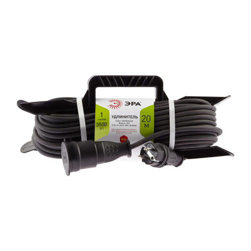 Удлинитель ЭРА силовой UFx-1e-3x2,5-20m-IP44(KG) на рамке с заземлением 1 розетка 20 м КГ 3х2,5мм2 (1/4) фото 2