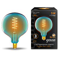 Лампа светодиодная GAUSS Filament G125 5W 190lm 1800К Е27 sky blue flexible 1/10 (1013802105)