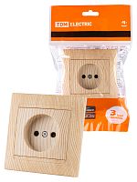 Розетка 2П 10А 250В с защ. шт. сосна , с/у, "Лама" (10/120) TDM (SQ1815-0310)