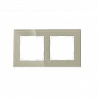 Рамка SMARTBUY 2-местная стекло коричневая "Нептун" (SBE-05br-Glass-FR-2) (1/100)