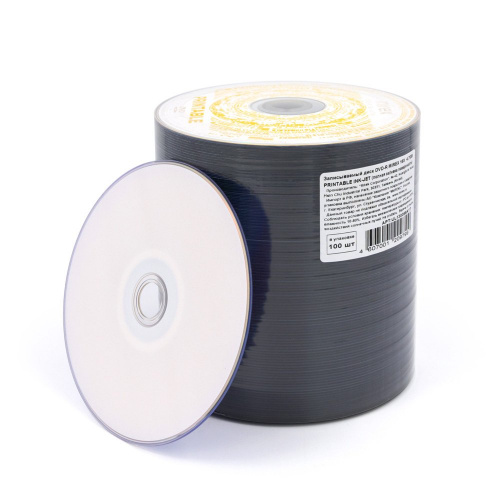 Диск MIREX DVD-R 16Х 4,7ГБ для печати (полная заливка) (100/500) (UL130088A1T)