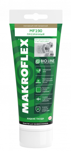 2670486  Жидкие гвозди MAKROFLEX 2670486 Bio Line MF190 Ультрасильный прозрачный 185г (Б0057167)