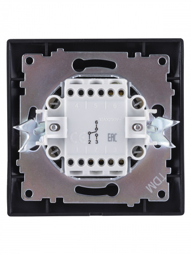 Выключатель на 2 направления 1 кл. 10А графит, с/у, "Лама" TDM (10/120) (SQ1815-0606) фото 3 Выключатель на 2 направления 1 кл. 10А графит, с/у, "Лама" TDM (10/120) (SQ1815-0606) фото 3