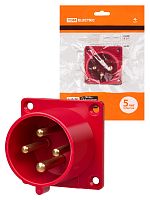 Вилка 624 скрытая 3Р+РЕ 32А 380В IP44 TDM (20/80) (SQ0607-0005)