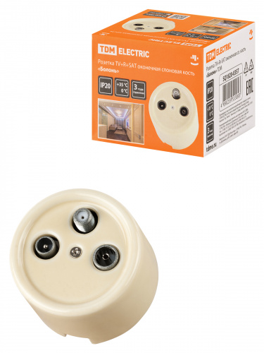 Розетка TDM TV+R+ SAT оконечная сл. кость «Болонь» (1/72) (SQ1820-0357)