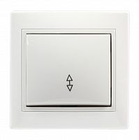 Выключатель SMARTBUY скрытая установка, проходной 1-клавишный 10А белый, керамика "Венера" (SBE-01w-10-SW12-0-c)