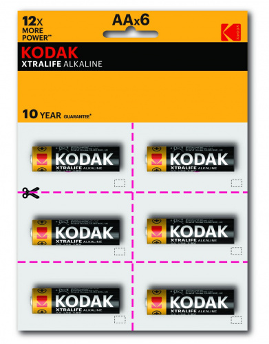Элемент питания KODAK XTRALIFE LR6 12BL (6x2BL) [KAA-2x6 perf] (144/576/18432) (Б0038794)