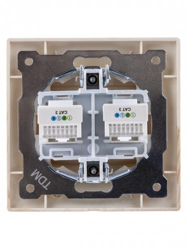 Розетка двойная телефонная RJ11 сосна , с/у, "Лама" (10/120) TDM (SQ1815-0318) фото 3 Розетка двойная телефонная RJ11 сосна , с/у, "Лама" (10/120) TDM (SQ1815-0318) фото 3