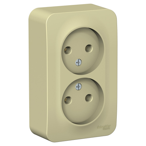 Розетка 2-м О/У BLANCA 16А IP20 250В без заземл. без защ. шторок с изолир. пластиной беж. Systeme Electric BLNRA000217 (1/10/20)
