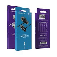 Наушники внутриканальные Borofone BM29 Gratified , микрофон, кнопка ответа, регулятор громкости, кабель 1.2м, цвет: чёрный (1/76/304) (6931474704290)