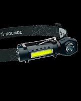 Фонарь КОСМОС светодиодный KOC508 налобный аккум 3Вт +3Вт COB/кол. линза/Li-ion18650 1200mAh/USBtC/магнит/зажим (1/120) (KOC508Lit)