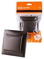 Розетка 2П+З 16А 250В IP44 с защ. шт. с крышкой шоколад , с/у, "Лама" (10/120) TDM (SQ1815-0514)